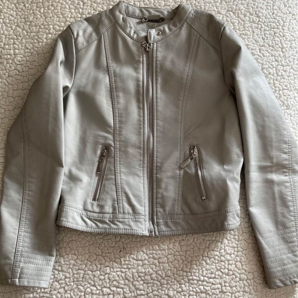 Jou Jou Girls PU Leather Jacket Sz M (8-10)